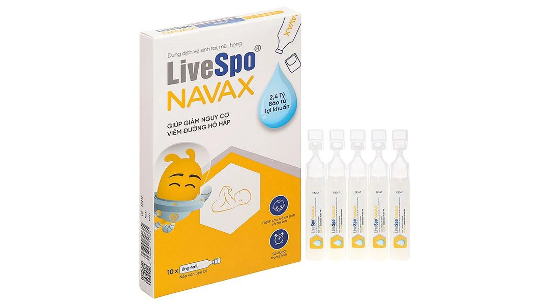 Dung dịch Livespo Navax vệ sinh tai, mũi, họng hàng ngày (10 ống x 4ml) - 